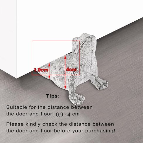 Sumnacon Cast Iron Door Stop - Heavy Duty Rustic Door Stopper Avoid Drilling Hole, Vintage Metal Door Wedge on Floor Surface for Home Office Commercial Industrial Dachshund,Retro White in Kuwait