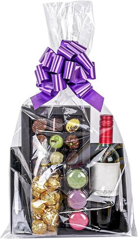 Restaurantware Bag Tek 14 x 24 Inch Gift Basket Wraps 10 Wraps For Part Favors - Durable Disposable Clear Plastic Basket Sheets For Wedding Or Party Gifts in Saudi Arabia