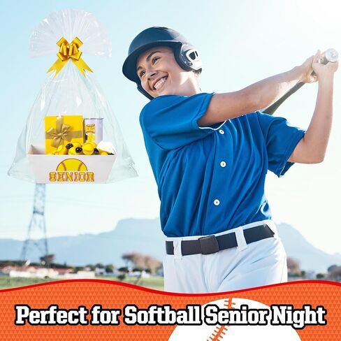 Pickmesh 6 Pack Sports Senior Night سلال للهدايا فارغة ، 12 × 10 × 4 كبار 2025 مجموعة سلة هدايا كبيرة ، 6 سلال من الورق المقوى مع مقبض 6 أكياس بلاستيكية مع أقواس للرياضة هدية ليلية كبار السن (الكرة اللينة) in Saudi Arabia