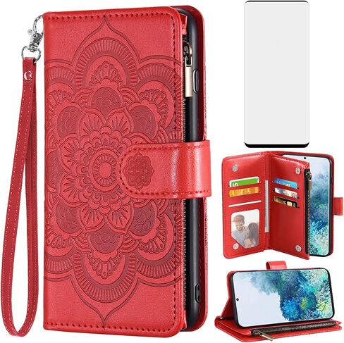 Asuwish Compatible with Samsung Galaxy S20 Plus Glaxay S20+ 5G Wallet Case and Tempered Glass Screen Protector Flip Card Holder Cell Phone Cover for Gaxaly S20+5G S20plus 20S + S 20 20+ G5 Men Purple in Saudi Arabia