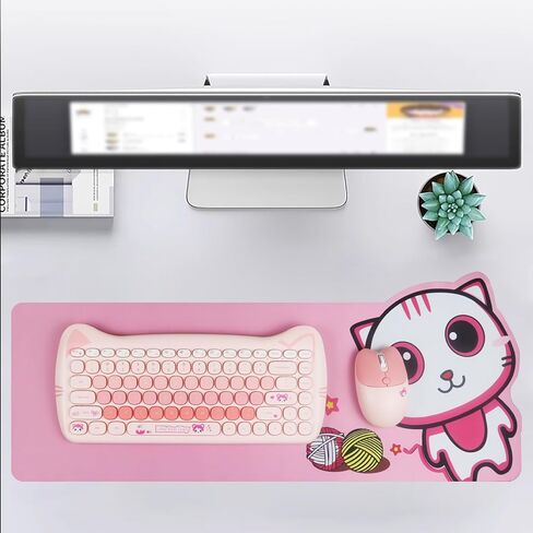 Cute Cat 2.4G USB Wireless Keyboard and Mouse Combo, Typewriter Flexible Keys, Candy Colors, Compatible with Notebook, PC (Purple -A) in Kuwait
