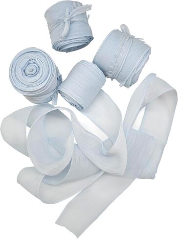 Chiffon Ribbon 1.5" x 20Yd (4 Rolls *5Yd) for Wedding Invitations, Bridal Bouquets, DIY Tassel Garland Decorations, Gifts Wrapping & Bow Making (Navy) in Kuwait