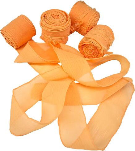 Chiffon Ribbon 1.5" x 20Yd (4 Rolls *5Yd) for Wedding Invitations, Bridal Bouquets, DIY Tassel Garland Decorations, Gifts Wrapping & Bow Making (Navy) in Kuwait