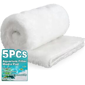 Aquarium Filter Pad - Aquarium Filter Media, Aquarium Filter Floss,15.7 x 11.8in Filter Pad, Filter Floss for Fish Tank, Aquarium, Ponds,Garden，Saltwater, Fershwater,Plant, Trutle (5PCS)