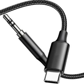 3.3FT USB C to 3.5mm iPhone Aux Cord, iPhone Aux Audio Cable for Car Home Stereo Speaker Headphone for iPhone 16 16Pro 15 Pro Max 15 Plus, Samsung Galaxy S24 S23, Pixel 9 8 Pro 8a 7, iPad Pro, Android