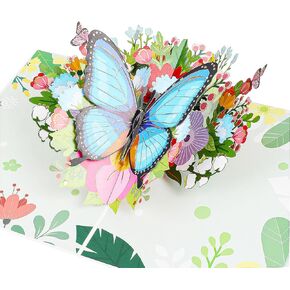 بطاقة تحية زهور Derayee 3D Butterfly مع مظروف للنساء ، عيد الأم ، عيد ميلاد ، عيد الحب (أرجواني)