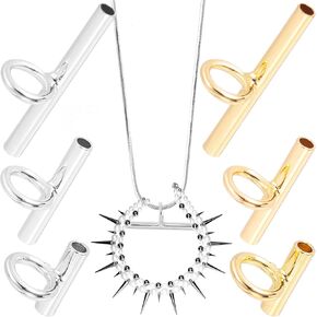 6pcs Brooch to Pendant Converters, Brass Pin to Pendant Converters, 3 Sizes Pin Necklace Adapter for Jewelry Making- Gold & Silver