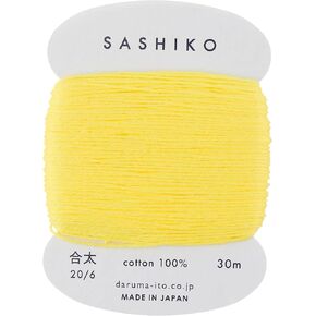 Sashiko Thread - Daruma - الوزن المتوسط/العادي - بطاقات 30M (Lemon Yellow # 203)