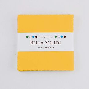 Bella Solids Yellow Moda Charm Pack by Moda Fabrics; 42-5" Quilt Squares