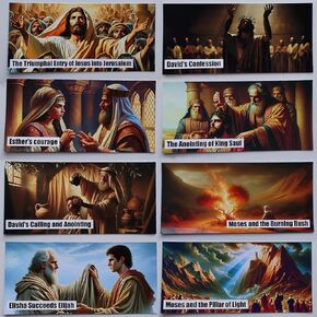 [HOMENEED] 180 Pcs 60 Styles Religious Story Character Card,Bible Verse Card, Prayer Cards,Bible Study Supplies,Scripture Cards,Inspirational Cards for Women Men
