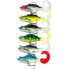 Sunrise Angler Fishing Fishing ، swimbaits الناعمة المسبقة | ذيل مجداف | ذيل مشدود | بلوجل in Kuwait