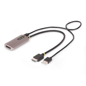 StarTech.com كابل محول HDMI إلى DisplayPort بطول 1 قدم (30 سم)، محول HDMI 2.0 إلى DP 1.2 نشط 4K 60 هرتز، HDR، يعمل بحافلة USB، مصدر HDMI إلى شاشة DisplayPort لأجهزة الكمبيوتر المحمولة/الكمبيوتر الشخصي (128-HDMI-DISPLAYPORT)