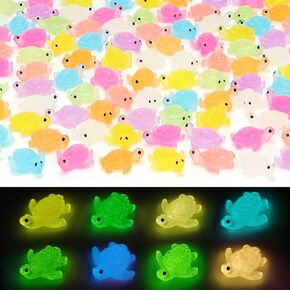 60 PCS MINI Resin Sea Turtle ، تماثيل سلحفاة مصغرة مضيئة ، سلاحف البحر الصغيرة توهج في الظلام للدمى ، الحوض ، حشو الحفلات ، زينة الكيك ، المناظر الطبيعية للحديقة الخيالية
