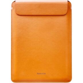 Robo & Kala Slim Laptop Sleeve, 12.6inch, Protective Computer Cover Lightweight PU Leather, Magnetic Closure, Simple & Elegant, Durable & Water-Resistant, Same Material Inside and Outside - Brown