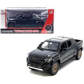 Diecast Model Car متوافق مع Toyota Tacoma Trailhunter Diecast Model Truck ، 1:24 Scale ، Black ، 2024 Edition New Tooling Die-Cast Limited Edition Model H08777-BK