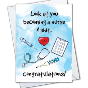 Nurse Graduation Cards, Nursing School Graduate, Look At You Becoming a Nurse Congrats Card, Congratulations Grad Card for RN Nurses Student (Look At You)