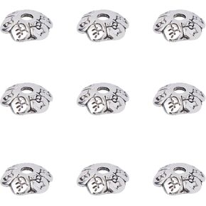 ARRICRAFT حوالي 500 PCS 6MM التبتية على غرار قبعات حبة زهرة ، سبيكة حبة الفاصل ، الأطراف الفضية العتيقة لصنع المجوهرات (ثقب: 1 مم)