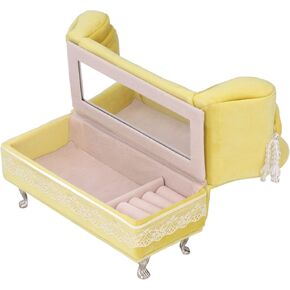Dollhouse Sofa Simple Sofa Crast Jewelry Cream Cream Nellow Storage Cardboard Vilannel Soft Soft for Decoration (Chaise Longue (7.1 × 5.1 × 2.8in))