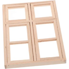 Totority 12 Scale Miniature Dollhouse Wooden Window Windows for DIY Craft and Decoration for Dollhouse ومشاهد مصغرة