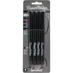 Speedball Art Products 002824 Permanent Elegant Writer Marker Set 4/Pkg