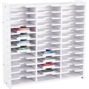 UniCraftale Ink Pad Pad Storage Rack 18 Grids Inkpad Storage Box Box Pad Storage Organizer White Stamp Pad منظم لسطح المكتب لتركيب الحرف القابلة للتكديس