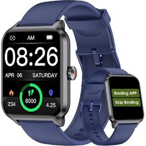 Smart Watch No App/Phone Required,42mm Smartwatch for Women Men,Fitness Tracker Watch with Heart Rate Monitor, Sleep Tracker, Pedometer,Step Counter,IP68 Waterproof, for Android iOS Phones
