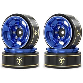 TREAL 1.0 Aluminium Beadlock Wheels Five Spoke Classic Wheel Rims Set (4p) لـ 1/24 RC SCX24 FCX24 TRX4M-Type G (Purple)