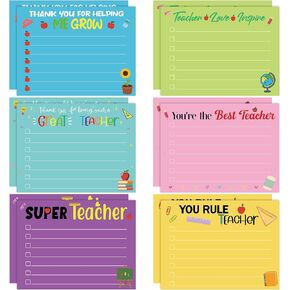 12 حزمة معلم الملاحظات لزجة المعلمين Set Set Self Dock Note Pads 4 "× 3" ملاحظات الكتابة لتقدير المعلم لإجراء قائمة لزجة للمعلمين شكرا لك هدايا لوازم مكتب المدرسة