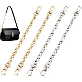 سلاسل UniCraftale 4pcs بوسطيات الموسع 7.95 "سلاسل الرابط كبح 2 ألوان محفظة تمديدات حزام سلسلة الديكور سلسلة الأكياس الاستبدال سلسلة حقيبة اليد سحر
