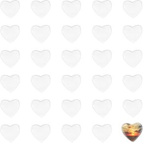 enenes 12mm class cabochons ، 100pcs cabochons class heart cabochons ، بلاط زجاجي شفاف القلب ، كابوشون زجاجي صافي لمكشوفات الصور المليئة بالمجوهرات الحرف DIY (12 مم ، 100 ٪)