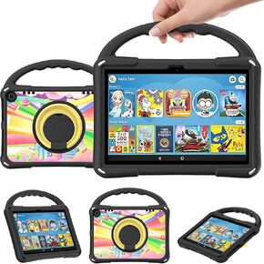 Fire HD 8 Tablet Case for Kids,Fire Tablet 8 Case,Amazon Fire HD 8 Case(12th/10th Generation,2024/2022 Release) Ubearkk Rotating 360 Kickstand Lightweight Shockproof Protective Case Cover Blue