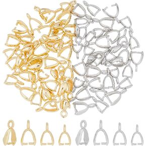 dicosmetic 90pcs بكفائع قرصة 6 أنماط النحاس النحاس قرصة الكفالة قفل الموصل قلادة المشابك المفاجئة