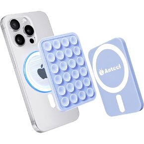 Magnetic Suction Phone Mount for MagSafe Case, Silicone Grip Secure Mirror Shower Phone Holder for iPhone 12/13/14/15/16, Hands-Free Selfie/Video for TikTok Creator/Influencer (Lavender)
