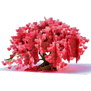 بطاقات Heart Tree Pop Up ، Love 3D Popup Gransing بطاقات ، هدايا لعيد الميلاد ، يوم الأم ، الذكرى السنوية ، عيد الحب ، أمي ، زوجة ، صديقة ، أخت ، 5x7 - تشمل المغلف وملاحظة الرسائل