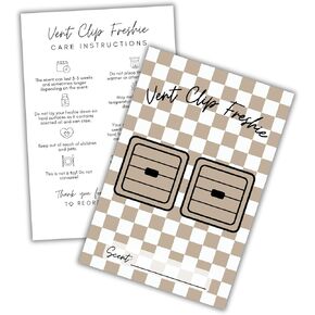 Lashicorn Vent Clip Freshie Package Card مع تعليمات البطاقة 4 × 6 "بطاقة بريدية لـ 5x7" معطرات التصوير المجسم 5x6