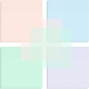 BAYTORY 200 SHOETS GLITTER DRANTRATE STACKY NOTES 3 × 3 بوصة ، واضحة من وسادات المذكرة الباستيل الناعمة المليئة بالماء الشفافة ، انظر من خلال ملاحظة لائحة الذات لمدرسة المكاتب (الباستيل 76 ملم) in Kuwait