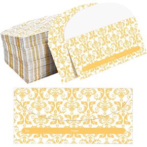Jetec 150 Pcs Gold Money Envelopes for Cash Gifts 6.5 x 3 Inch Wedding Cash Envelopes Gift Decorative Money Holders Bulk for Wedding Graduation Birthday Eid Christmas Holiday Bonuses Gifts Tips Coins