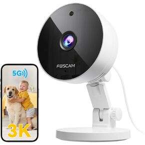 FOSCAM IP Camera with 3K/5M QHD Resolution, Dual-Band Wi-Fi