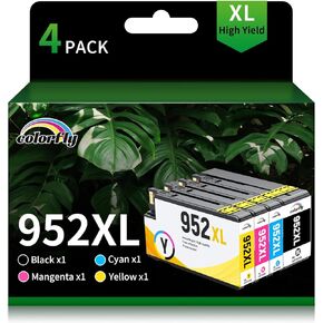 Colorfly 952XL Compatible Ink Cartridges Replacement for HP 952XL 952 XL 4 Combo Pack (Black, Cyan/Magenta/Yellow) to use with HP OfficeJet Pro 8710 7740 8720 8715 8210 8703 OfficeJet 8702 Printers
