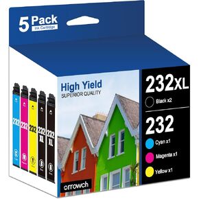 232XL Ink Cartridges 232 XL Remanufactured Replacement for Epson 232 232XL Ink Cartridges Combo Pack for Expression Home XP-4200 XP-4205 Workforce WF-2930 WF-2950 XP4200 WF2930 (4 Pack)
