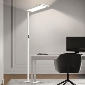 80 "LED LED FLOOR LAMP حديث ، 7500LM قابلة للرعاية قابلة للعناية بالعيون ضوء القراءة ، 100W طيف كامل مصباح الضوء المزدوج مصباح البيانو 4000 ك