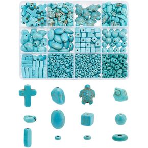 PH Pandahall 904pcs 15 حبات الفيروز ، حجارة قرص سلحفاة البحر للحرف الحرف الصخور لصناعة المجوهرات قلادة صغيرة ، صغيرة