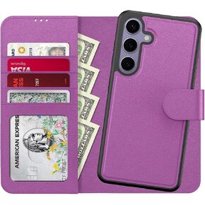 FUNMIKO for Samsung Galaxy S25 Ultra Case Wallet,Detachable Flip Folio Leather Cover,RFID Blocking 4 Card Slots Holder,Kickstand Function,Protective Phone Shell for Men Women Girls,Black in Kuwait