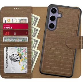 FUNMIKO for Samsung Galaxy S25 Ultra Case Wallet,Detachable Flip Folio Leather Cover,RFID Blocking 4 Card Slots Holder,Kickstand Function,Protective Phone Shell for Men Women Girls,Black