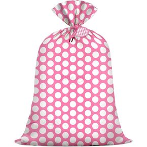 kidajoy extra bink pink polka dot plastic gift facs girls 36 × 56 بوصة.