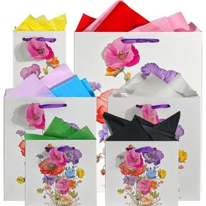 حقائب هدايا عيد ميلاد Suosicn 6 PC للنساء أكياس هدايا متوسطة وصغيرة للاحتفال بأعياد الميلاد في عيد الميلاد حفلات زفاف عيد الميلاد