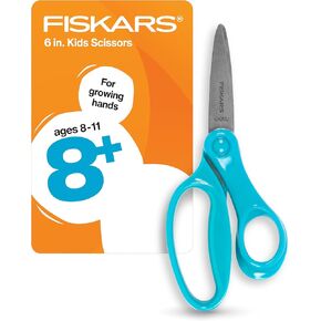 Fiskars 6 "مقصات الأطفال الكبيرة للأطفال الذين تتراوح أعمارهم بين 8 و 11 عامًا ، أو مقص للمدرسة أو الصياغة ، والعودة إلى اللوازم المدرسية ، قد يختلف اللون باختلاف