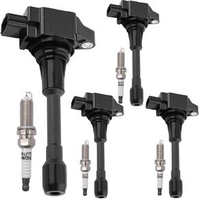 Ignition Coil Iridium Spark Plugs Set of 4 UF549 Compatible with Nissan Infiniti Altima Sentra Versa Rogue Cube QX60 NV200