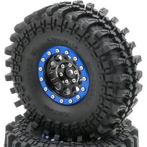 2pcs RC 121mm/4.75inch 1.9 إطارات إطارات ناعمة وألومنيوم 1.9 عجلات من Beadlock Rims Hex 12mm لون أسود مناسبة لـ SCX10 TRX-4 CC01 MUD ROCK ROCKLLER THELAN