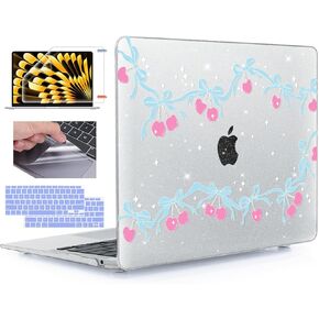ysclbahuk متوافق مع MacBook Air 13 بوصة 2021 2020-2018 M1 A2337 A2179 A1932 مع معرف اللمس وشبكية الشبكية ، علبة الصلابة الصلبة البلاستيكية+غطاء لوحة المفاتيح+لوحة تتبع+حامي شاشة ، Line Butterfly
